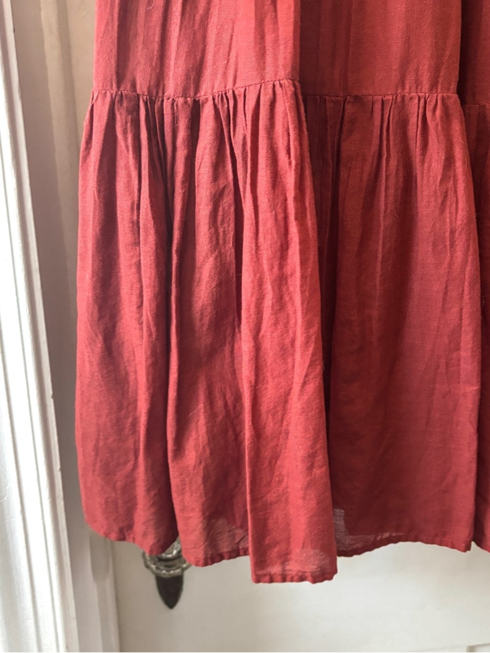 Natural Life Ariella Maxi Tiered Skirt Rust Brown Size M - Picture 7 of 14